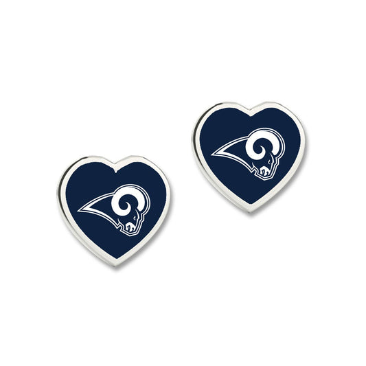 Los Angeles Rams Earrings Post Heart - Special Order