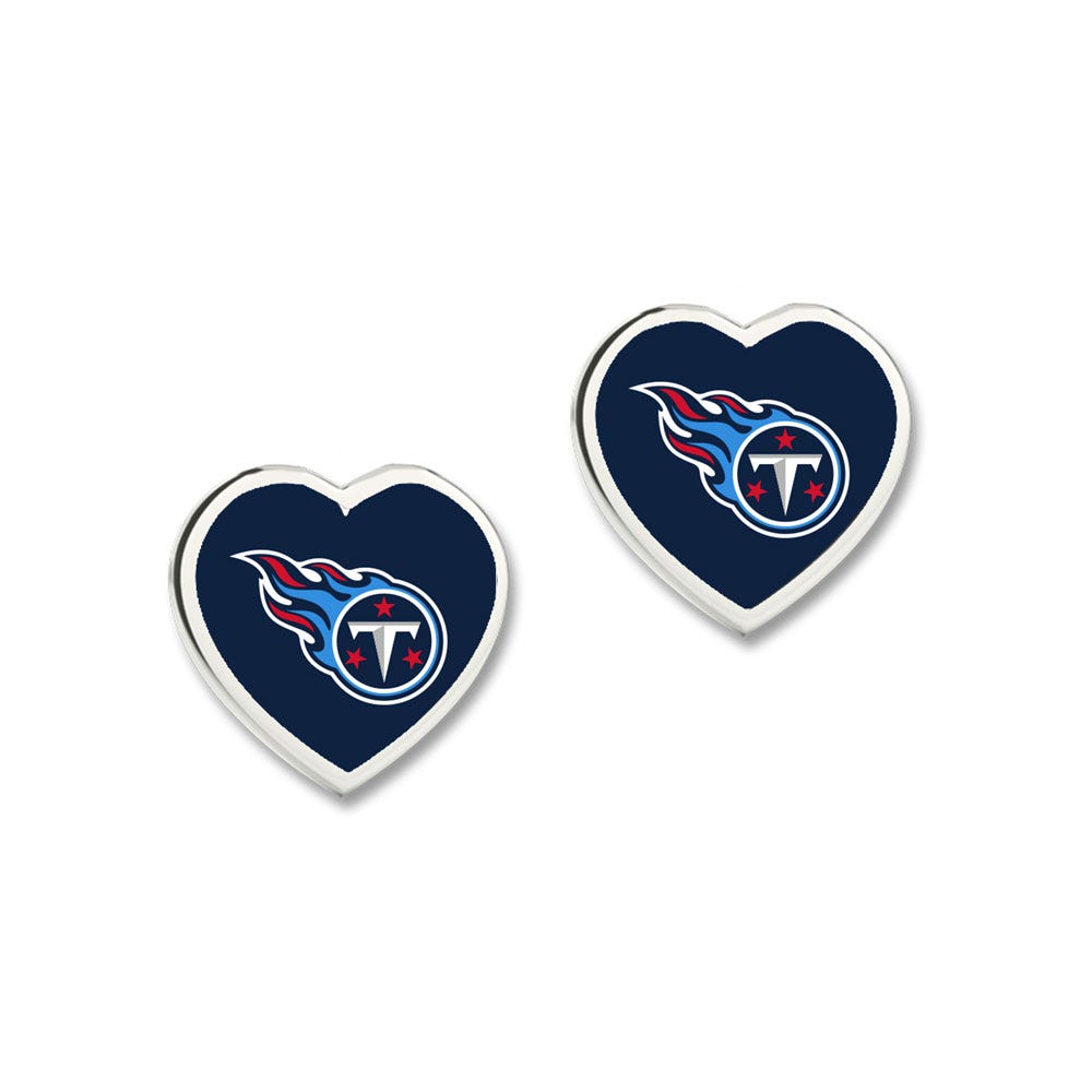 Tennessee Titans Earrings Post Heart - Special Order