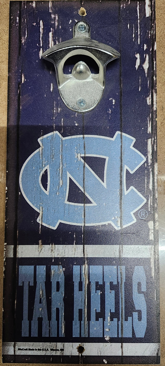 North Carolina Tar Heels Sign Wood 5x11 Bottle Opener Alternate