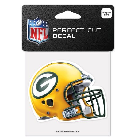Green Bay Packers Decal 4x4 Perfect Cut Color Helmet Design - Special Order