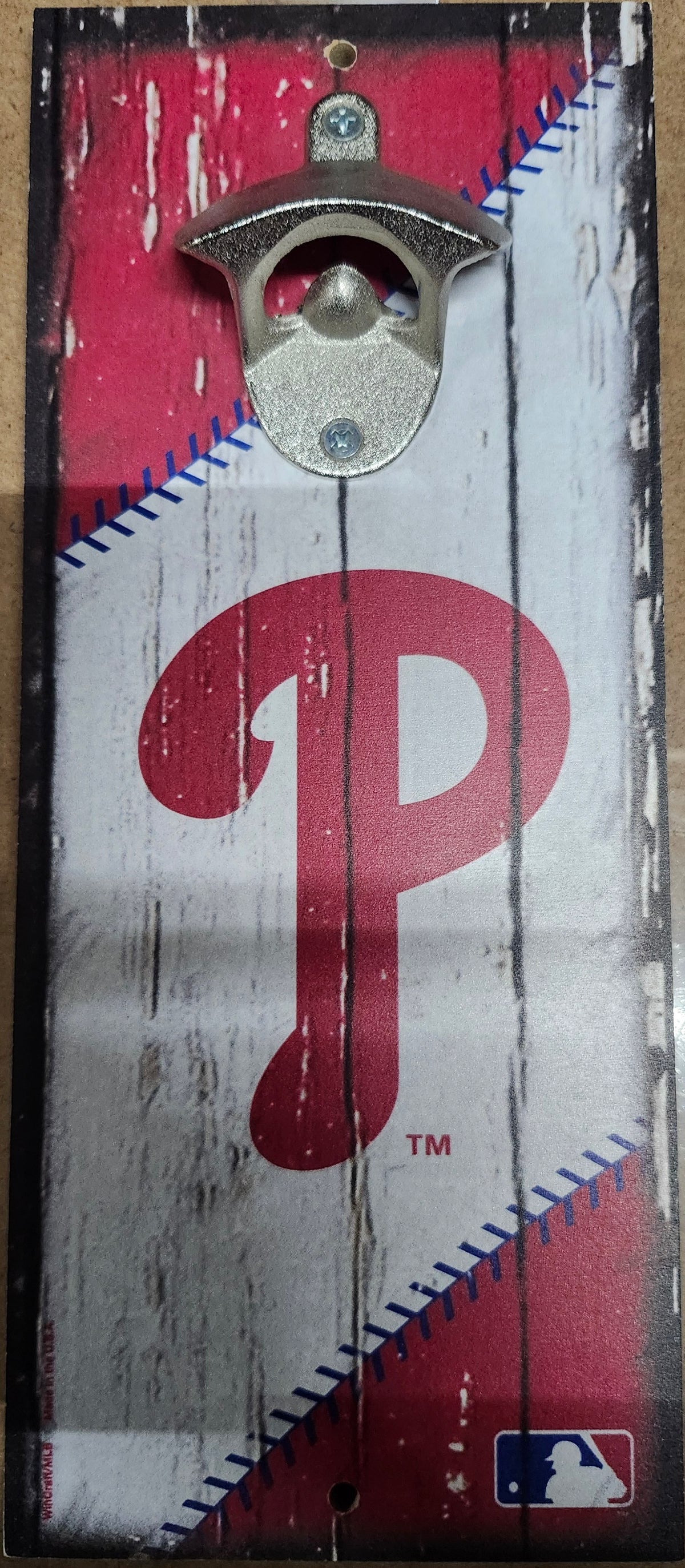 Philadelphia Phillies Sign Wood 5x11 Bottle Opener Alternate