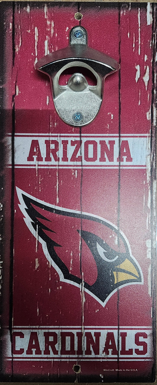 Arizona Cardinals Sign Wood 5x11 Bottle Opener Alternate