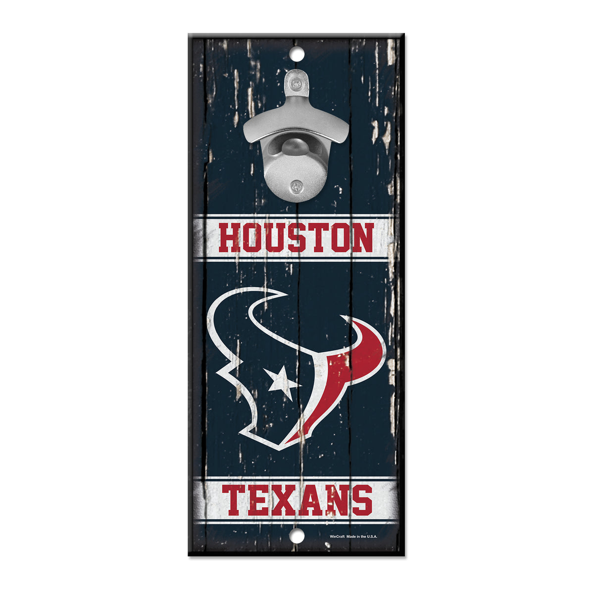 Houston Texans Sign Wood 5x11 Bottle Opener Alternate