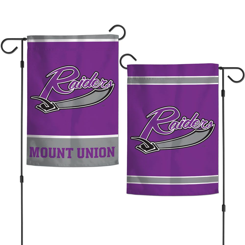 Mount Union Purple Raiders Flag 12X18 Garden Style - Special Order
