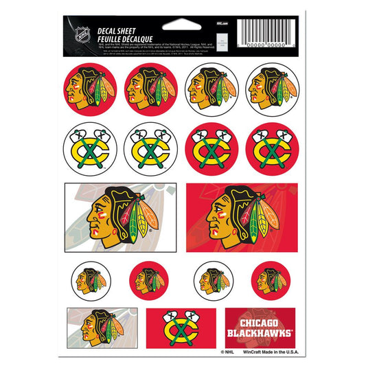 Chicago Blackhawks Decal Sheet 5x7 Vinyl - Special Order