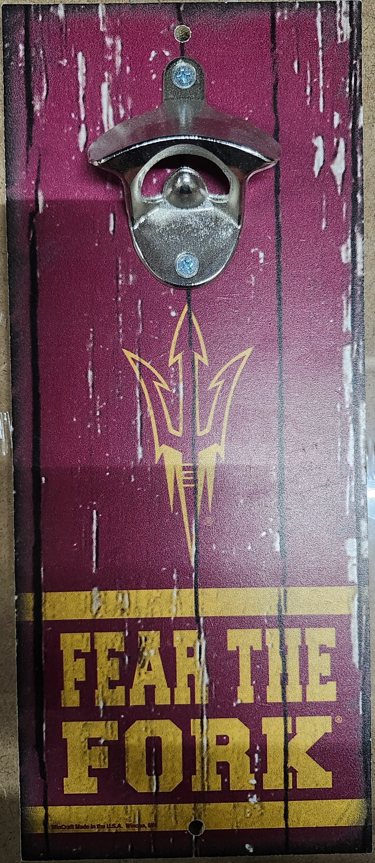 Arizona State Sun Devils Sign Wood 5x11 Bottle Opener Slogan