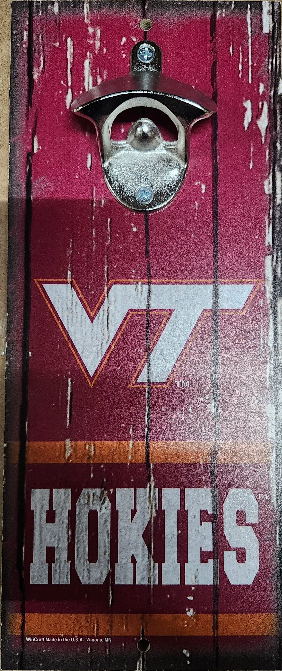 Virginia Tech Hokies Sign Wood 5x11 Bottle Opener Alternate