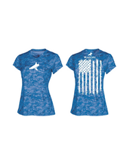 BlacktipH Ladies Performance Digital Camo Shirt with UPF 50+ Protection - Vertical Flag