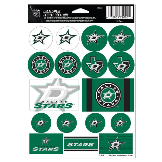 Dallas Stars Decal Sheet 5x7 Vinyl - Special Order