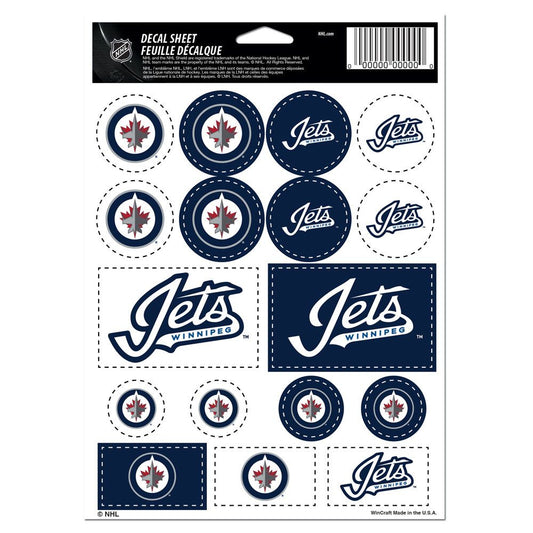 Winnipeg Jets Decal Sheet 5x7 Vinyl Special Order