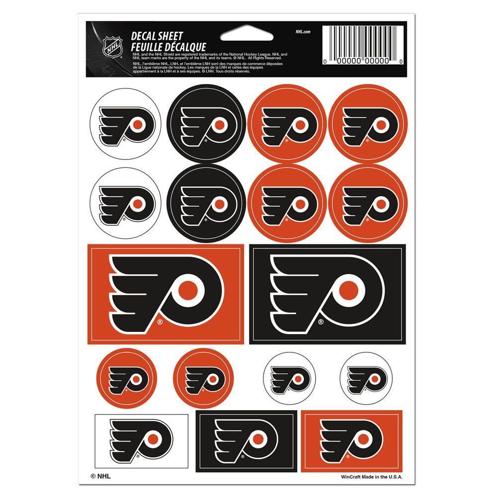 Philadelphia Flyers Decal Sheet 5x7 Vinyl - Special Order
