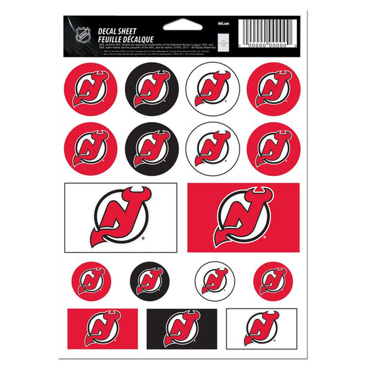 New Jersey Devils Decal Sheet 5x7 Vinyl - Special Order