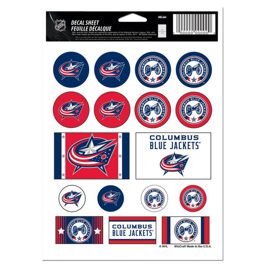 Columbus Blue Jackets Decal Sheet 5x7 Vinyl - Special Order
