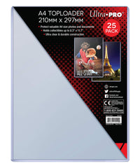 Toploader - A4 Size - 210mm x 297mm - 8.3x11.7 (25 per pack) - Special Order