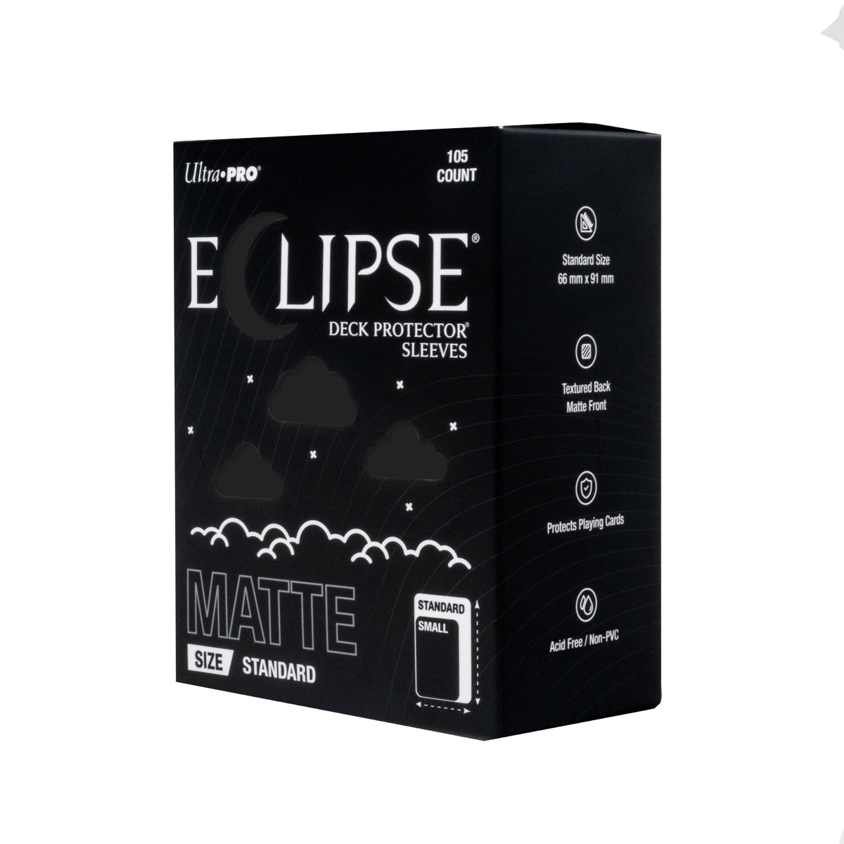 Eclipse Matte Standard Deck Protector Sleeves 105 Pack Jet Black