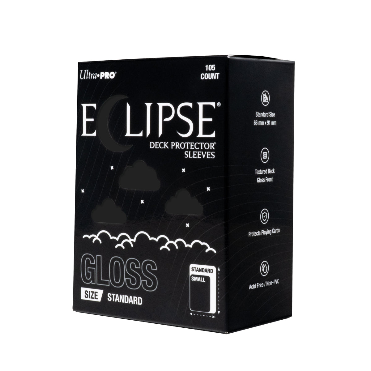 Eclipse Gloss Standard Deck Protector Sleeves 105 Pack Jet Black