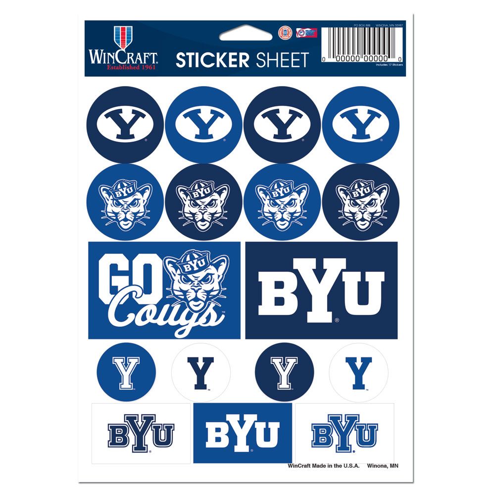 BYU Cougars Decal Sheet 5x7 Vinyl Special Order