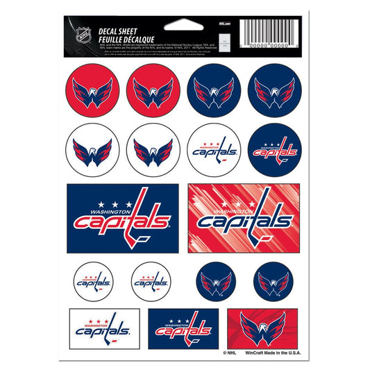 Washington Capitals Decal Sheet 5x7 Vinyl - Special Order