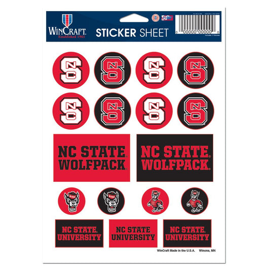 North Carolina State Wolfpack Decal Sheet 5x7 Vinyl - Special Order