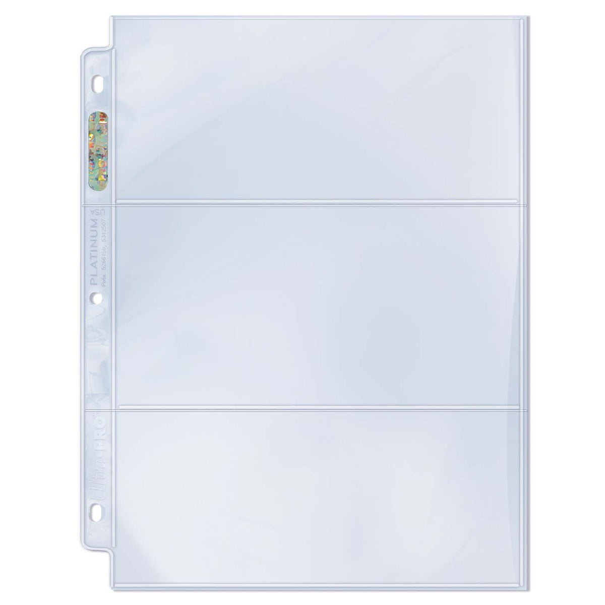 3-Pocket Platinum Page with 3-1/2x7-1/2 Pockets (100ct)