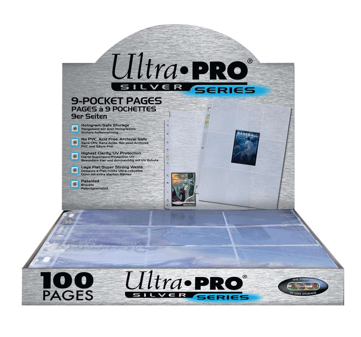 9-Pocket Silver Series Page for Standard Size Cards (100ct)