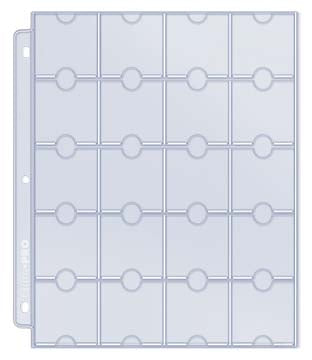 20-Pocket Platinum Page for Coins and Tokens (10 per pack)