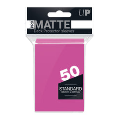 Deck Protector Sleeves - PRO-Matte - Standard - Bright Pink (One Pack of 50)