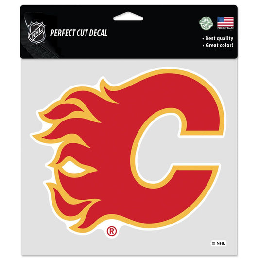 Calgary Flames Decal 8x8 Perfect Cut Color - Special Order