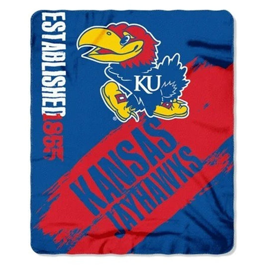 Kansas Jayhawks Blanket 50x60 Fleece Painted Design