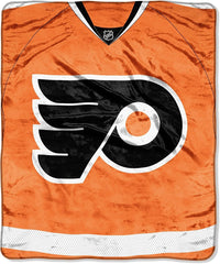 Philadelphia Flyers Blanket 50x60 Raschel Jersey Design