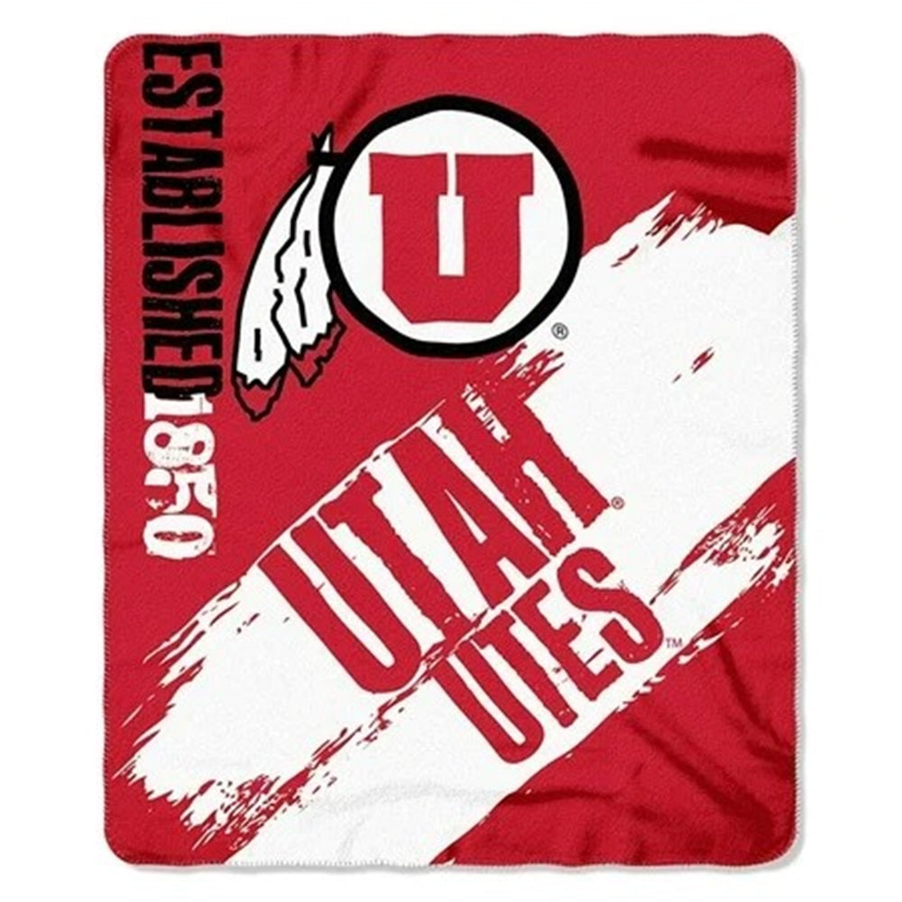 Utah Utes Blanket 50x60 Fleece Painted Design