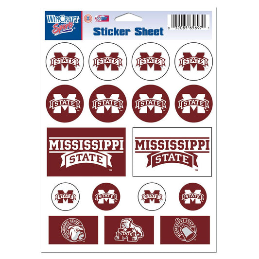 Mississippi State Bulldogs Decal Sheet 5x7 Vinyl Special Order