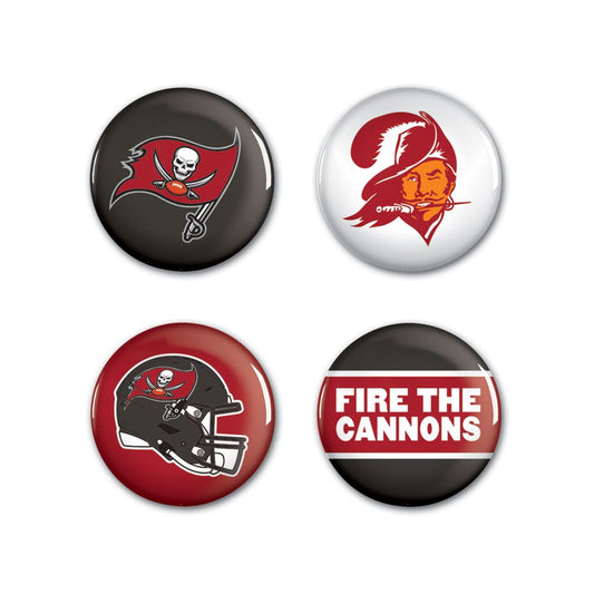 Tampa Bay Buccaneers Buttons 4 Pack - Special Order