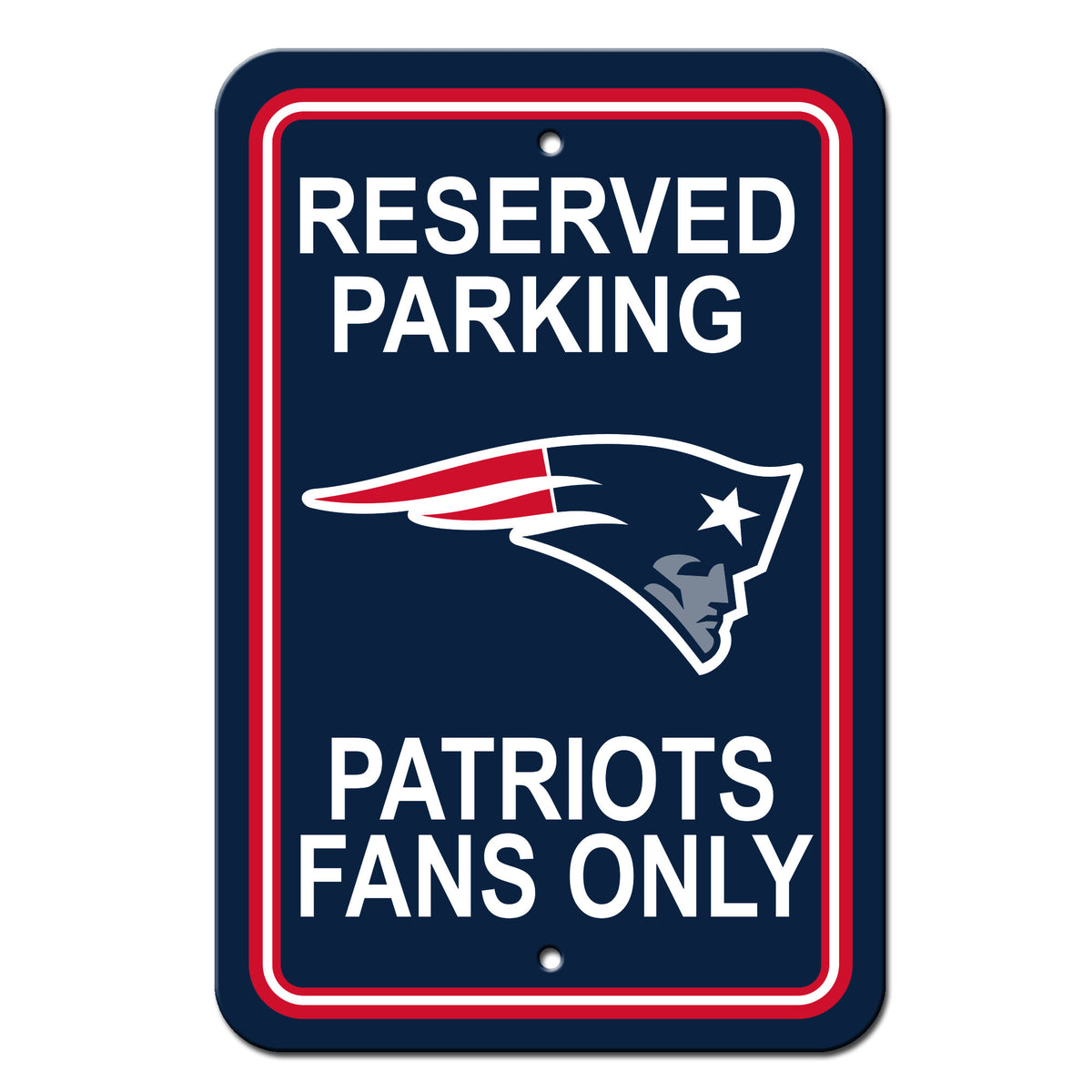 New England Patriots Sign 12x18 Plastic Reserved Parking Style