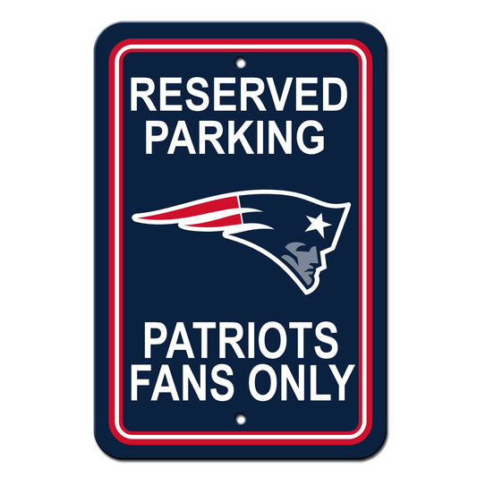 New England Patriots Sign 12x18 Plastic Reserved Parking Style