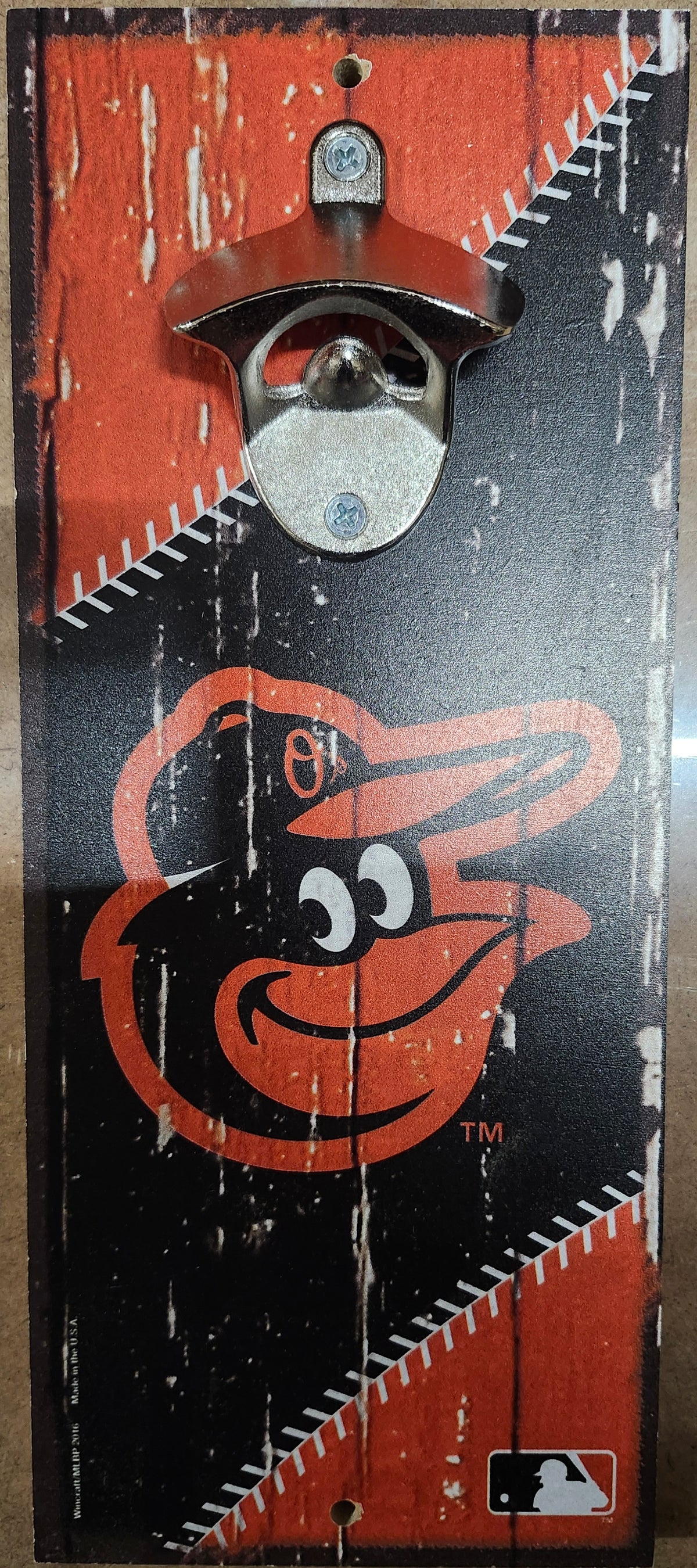 Baltimore Orioles Sign Wood 5x11 Bottle Opener Alternate