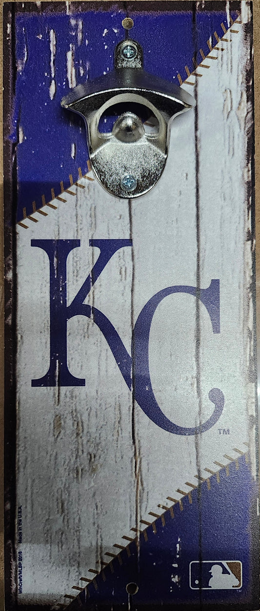 Kansas City Royals Sign Wood 5x11 Bottle Opener Alternate