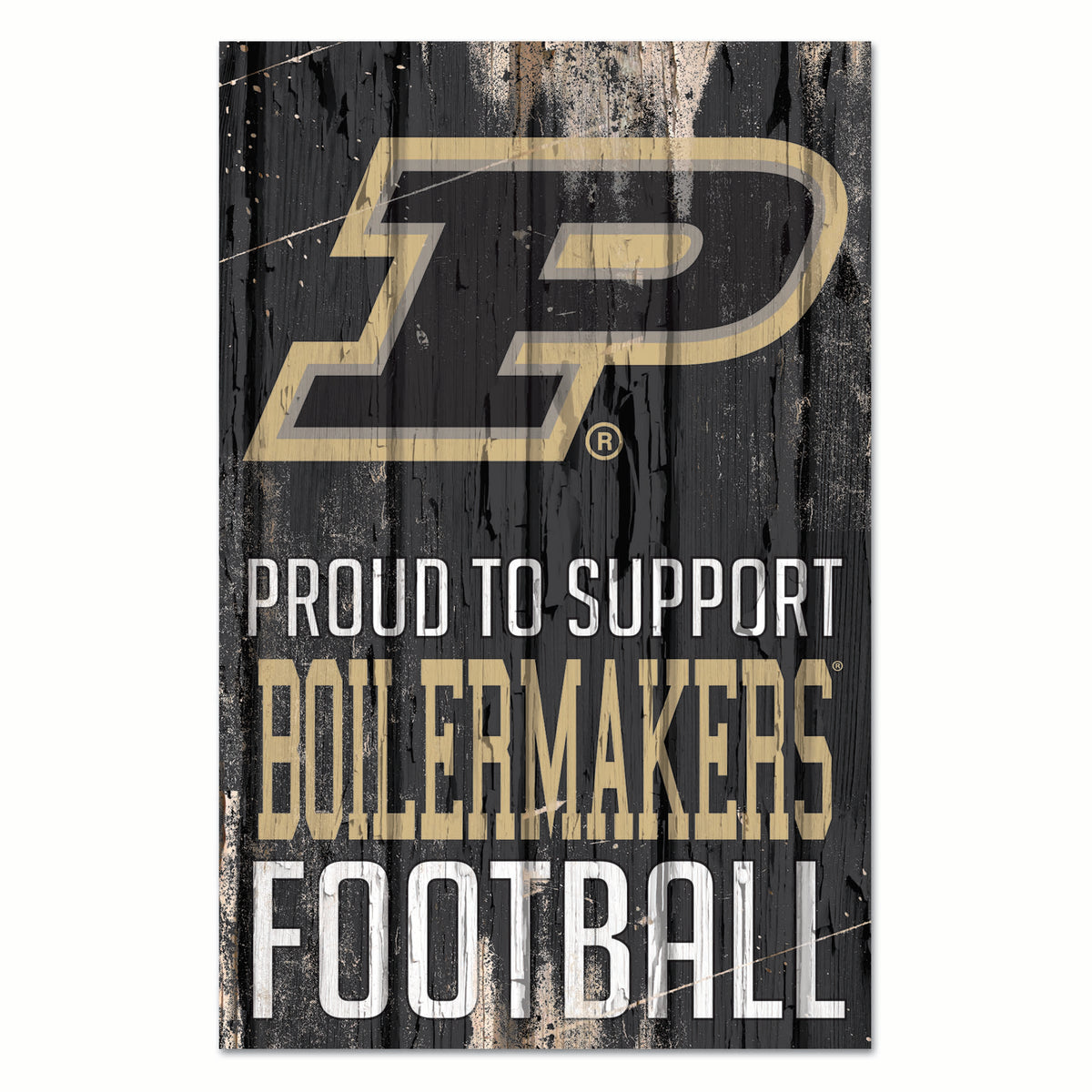 Purdue Boilermakers Sign 11x17 Wood Proud to Support Design