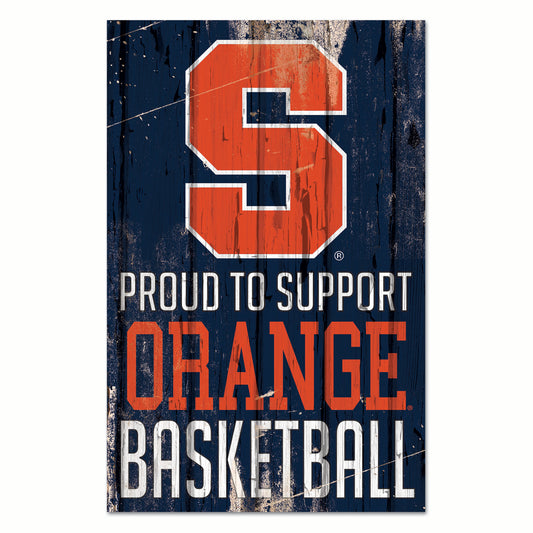 Syracuse Orange Sign 11x17 Wood Proud to Support Design