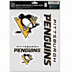 Pittsburgh Penguins Decal Multi Use Fan 3 Pack - Special Order