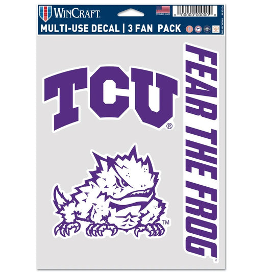 TCU Horned Frogs Decal Multi Use Fan 3 Pack