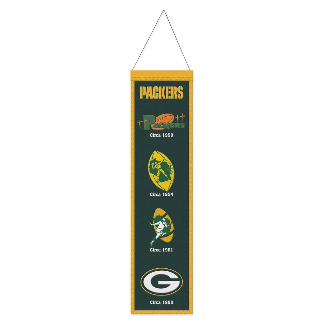 Green Bay Packers Banner Wool 8x32 Heritage Evolution Design