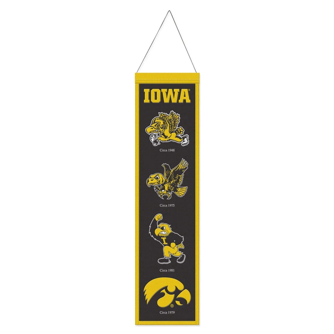 Iowa Hawkeyes Banner Wool 8x32 Heritage Evolution Design - Special Order