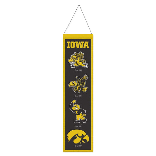 Iowa Hawkeyes Banner Wool 8x32 Heritage Evolution Design - Special Order