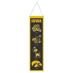 Iowa Hawkeyes Banner Wool 8x32 Heritage Evolution Design - Special Order
