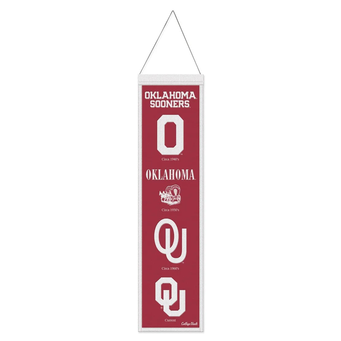 Oklahoma Sooners Banner Wool 8x32 Heritage Evolution Design College Vault - Special Order