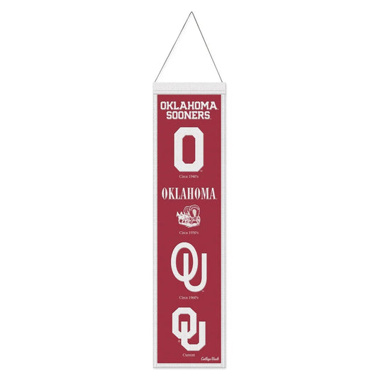 Oklahoma Sooners Banner Wool 8x32 Heritage Evolution Design College Vault - Special Order