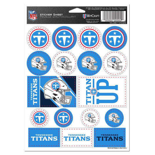 Tennessee Titans Decal Sheet 5x7 Vinyl