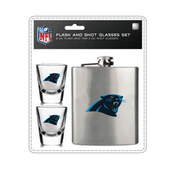Carolina Panthers Flask and Shot Glass Set