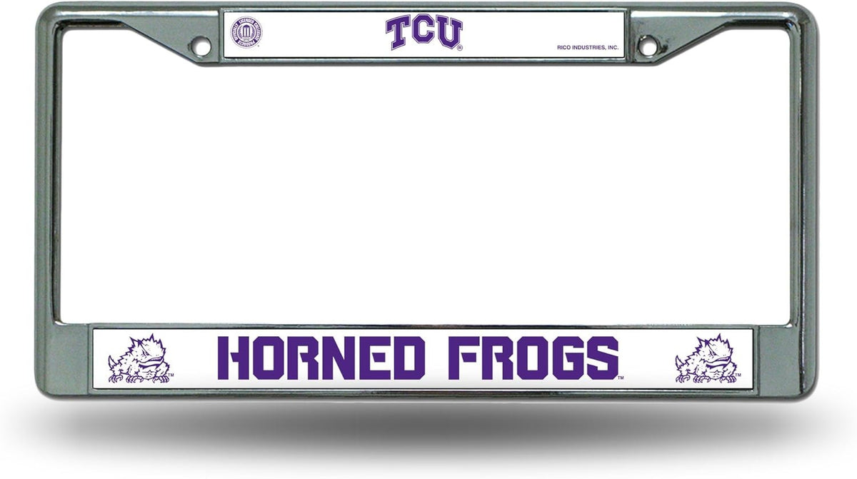 TCU Horned Frogs License Plate Frame Chrome